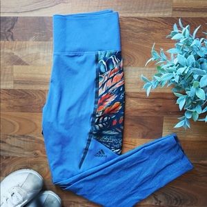Adidas 7/8 Tight Leggings W/ Sheer Leg Detail